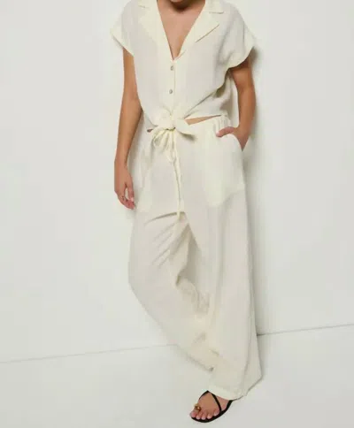Nation Ltd Lucia Tie Waist Pants In Porcelain In White