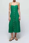 Nation Ltd Luciana Linen Button Maxi Dress In Verdant Green
