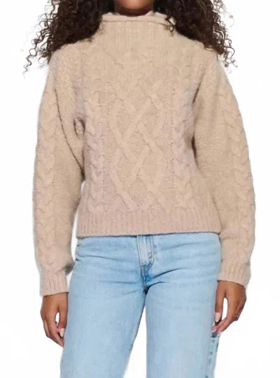 Nation Ltd Lydia Cable Knit Sweater In Oatmeal In Brown