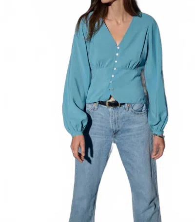 Nation Ltd Lyla V-neck Top In Adriatic Sea In Blue