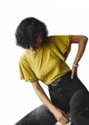 Nation Ltd Macy Raglan Top In Antique Gold In Green