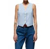 Nation Ltd Maddie Stripe Vest In Parisian Blue In Blue