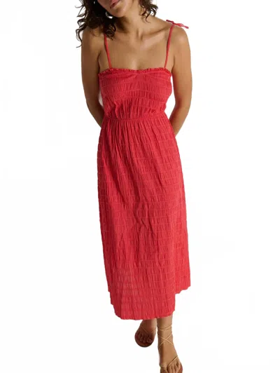 Nation Ltd Madeline Tie Midi Dress In Flora In Red