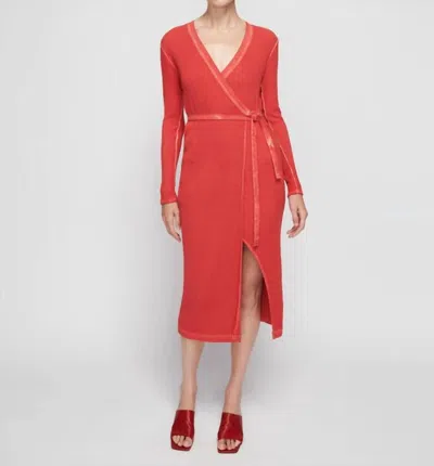 Nation Ltd Madera Wrap Dress In Heartbeat In Pink