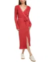 Nation Ltd Madera Wrapped Midi Dress In Red