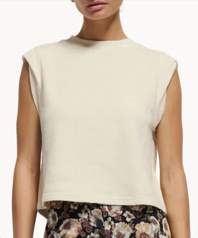 Nation Ltd Mae Rolled Sleeve Tank In Cream In White