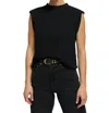 Nation Ltd Mae Rolled Sleeve Tank Top In Jet Black In Black