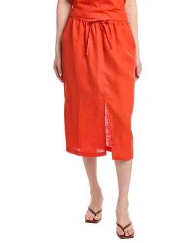 Nation Ltd Maisie Linen Midi Skirt In Red