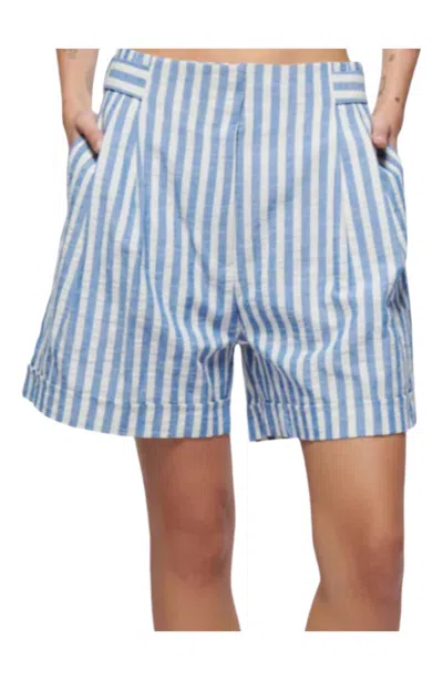 Nation Ltd Maja Short In Parisian Blue Stripe In Multi