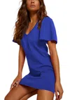 Nation Ltd Mallory Flutter Sleeve Dress In Blue In Blue