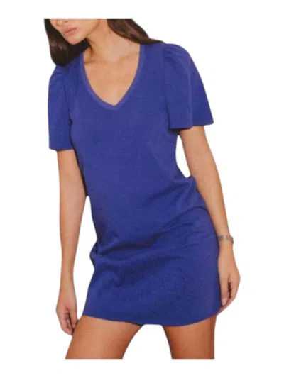 Nation Ltd Mallory Flutter Sleeve Dress In Cobalt Blue