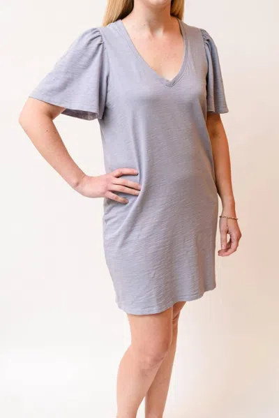 Nation Ltd Mallory Flutter Sleeve T-shirt Dress In Light Purple In Grey