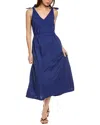 Shop Nation Ltd Marcela Tie-strap Midi Dress In Blue