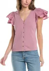 Nation Ltd Maria Femme Snap Tee In Slipper In Pink
