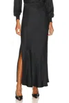 Nation Ltd Maribel Bias Skirt With Slit In Black