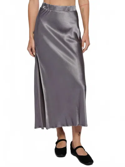 Nation Ltd Maribel Bias Skirt With Slit In Smoke In Gray