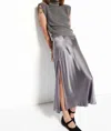 Nation Ltd Maribel Bias Slit Midi Skirt In Smoke In Gray