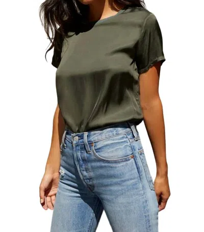 Nation Ltd Marie Boxy Crop Tee In Olive Green In Multi