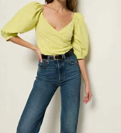 Nation Ltd Marie Lou Peasant Top In Citrus Yellow In Green