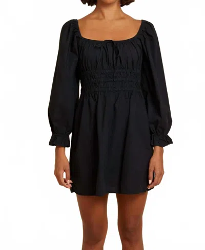 Nation Ltd Marisol Gathered Dress In Jet Black