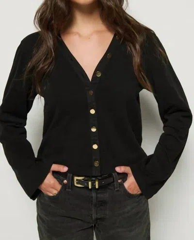 Nation Ltd Marlowe Long Sleeve Top In Jet Black