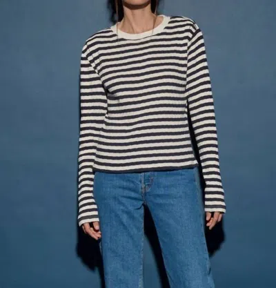 NATION LTD MARSEL LONG SLEEVE TOP IN POINTELLE STRIPE