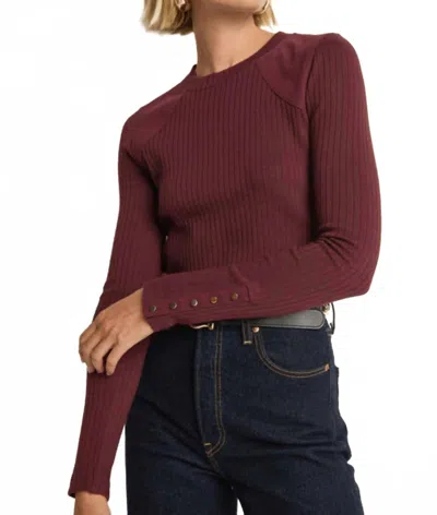 Nation Ltd Maxine Long Sleeve Top In Port In Brown