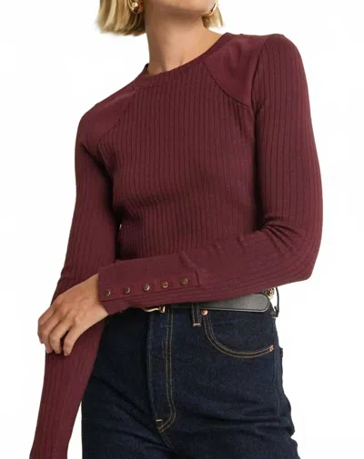 Nation Ltd Maxine Long Sleeve Top In Port In Burgundy