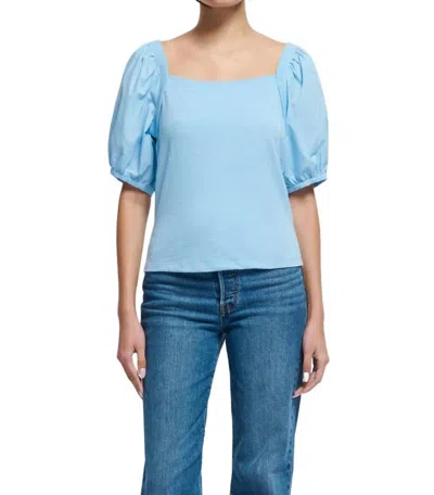 Nation Ltd Maya Puff Sleeve Top In Powder Blue