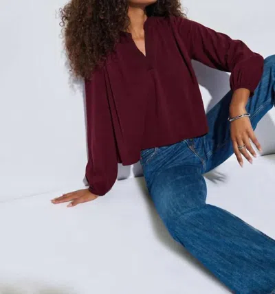 Nation Ltd Maya Top In Bordeaux In Blue
