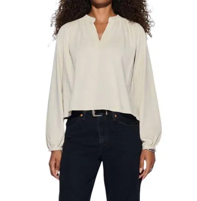 Nation Ltd Maya V Neck Top In Parchment In Beige
