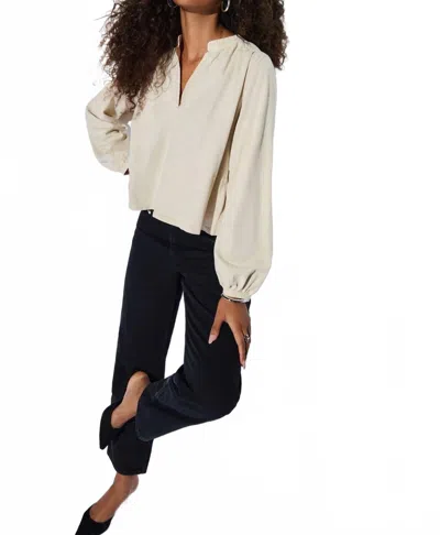 Nation Ltd Maya V-neck Top In Parchment In Brown