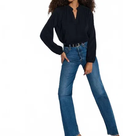 Nation Ltd Maya V-neck Top In Jet Black