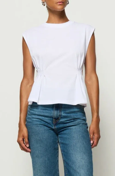Nation Ltd Meg Pleated Organic Cotton Top In White