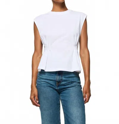 Nation Ltd Meg Sleeveless Pleated Top In White