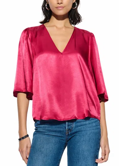 Nation Ltd Mel V-neck Top In Raspberry In Raspberry Jam