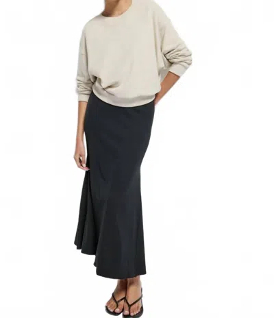 Nation Ltd Melani Ribbed Long Skirt In Jet Black
