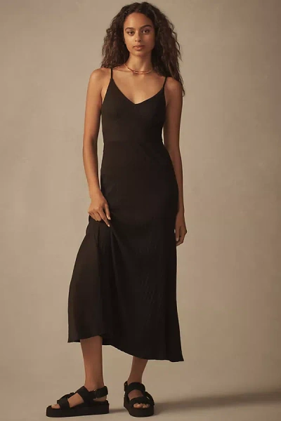 Nation Ltd Melani Ribbed Midi Dress In Black