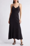Nation Ltd Melanie Rib Tank Midi Dress In Jet Black