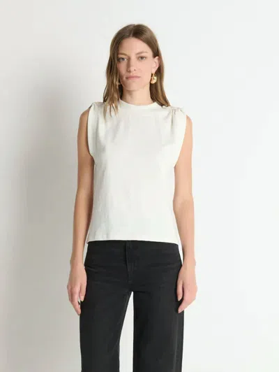 Nation Ltd Micca Buttoned Shoulder Tank Top In Porcelain In White