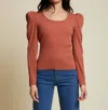 Nation Ltd Michelle Long Sleeve Tee In Red Clay In Red