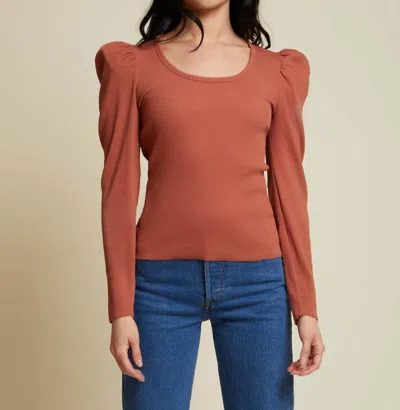 Nation Ltd Michelle Long Sleeve Tee In Red Clay In Pink