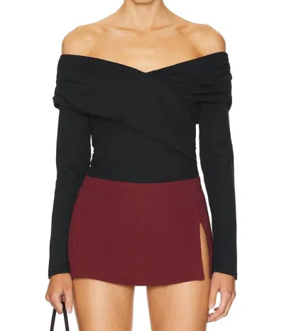 Nation Ltd Mika Off Shoulder Top In Jet Black