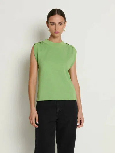 Nation Ltd Mikka Buttoned Shoulder Tank In Cactus In Gray
