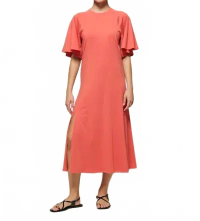 Nation Ltd Milley Raglan Midi Dress In Coral In Pink