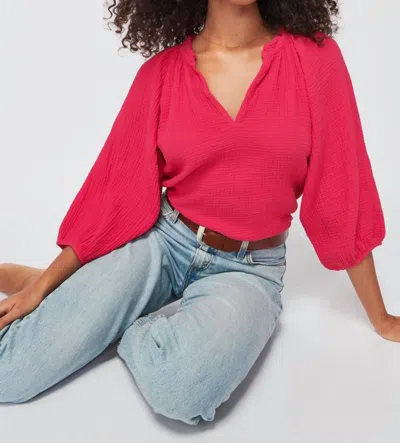 Nation Ltd Mimi Romance Blouse In Hibiscus In Multi