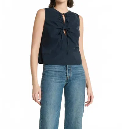 Nation Ltd Mimmi Keyhole Sleeveless Top In Navy Night Sky In Blue