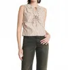 Nation Ltd Mimmi Keyhole Top In Sable Stripe In Multi