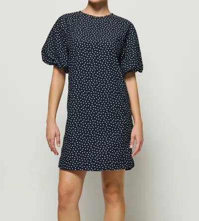 Nation Ltd Minnie Cotton Poplin Dress In Cabana Polka Dot In Black