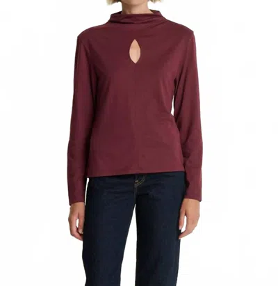 Nation Ltd Naomi Keyhole Tee In Port In Burgundy